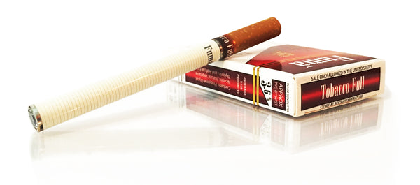 white ecigarette and red cartridge pack